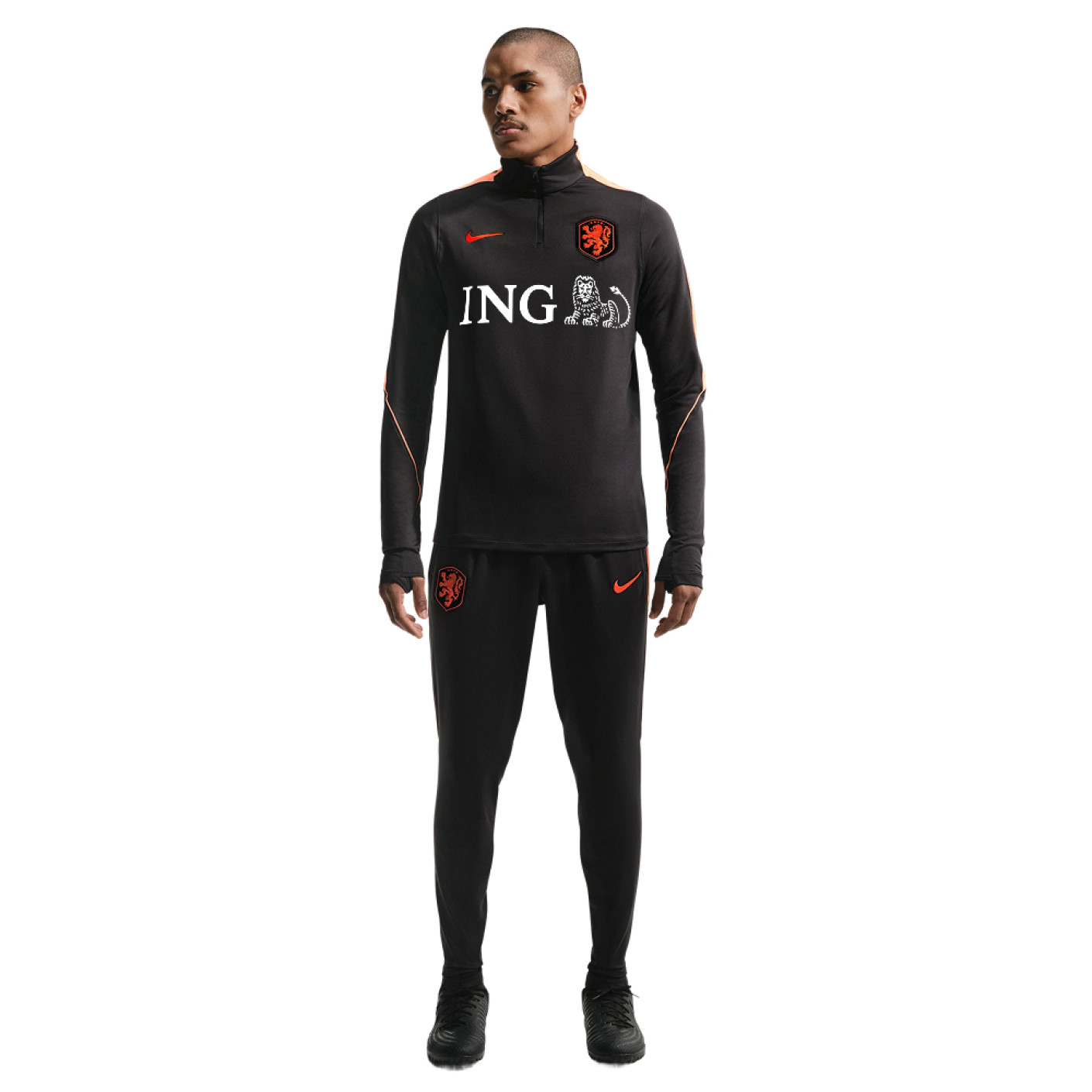 Nike Netherlands Strike Tracksuit 1/4-Zip 2026-2028 Black Orange