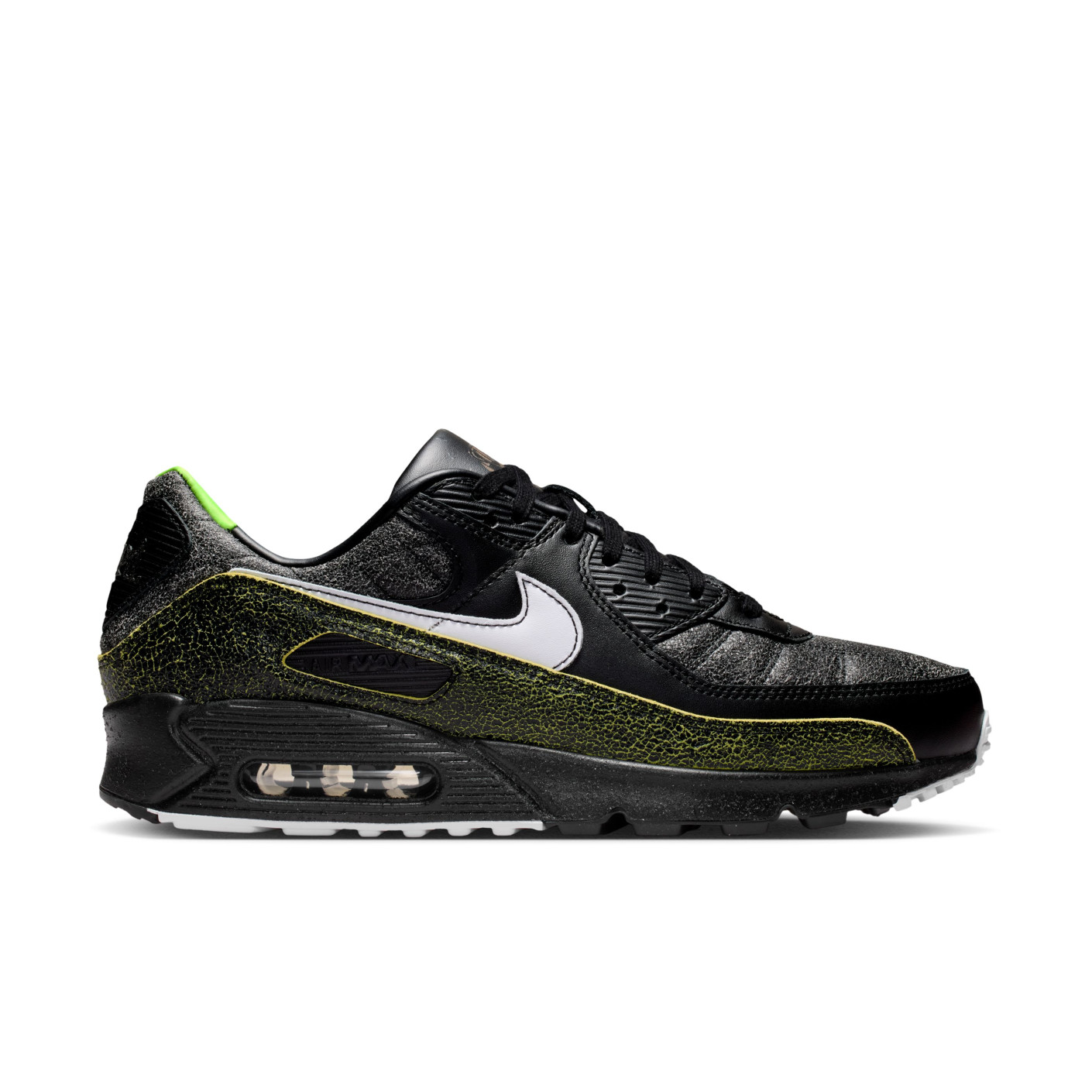 Nike Air Max 90 Tiempo Sneakers Zwart Wit Voltage Green