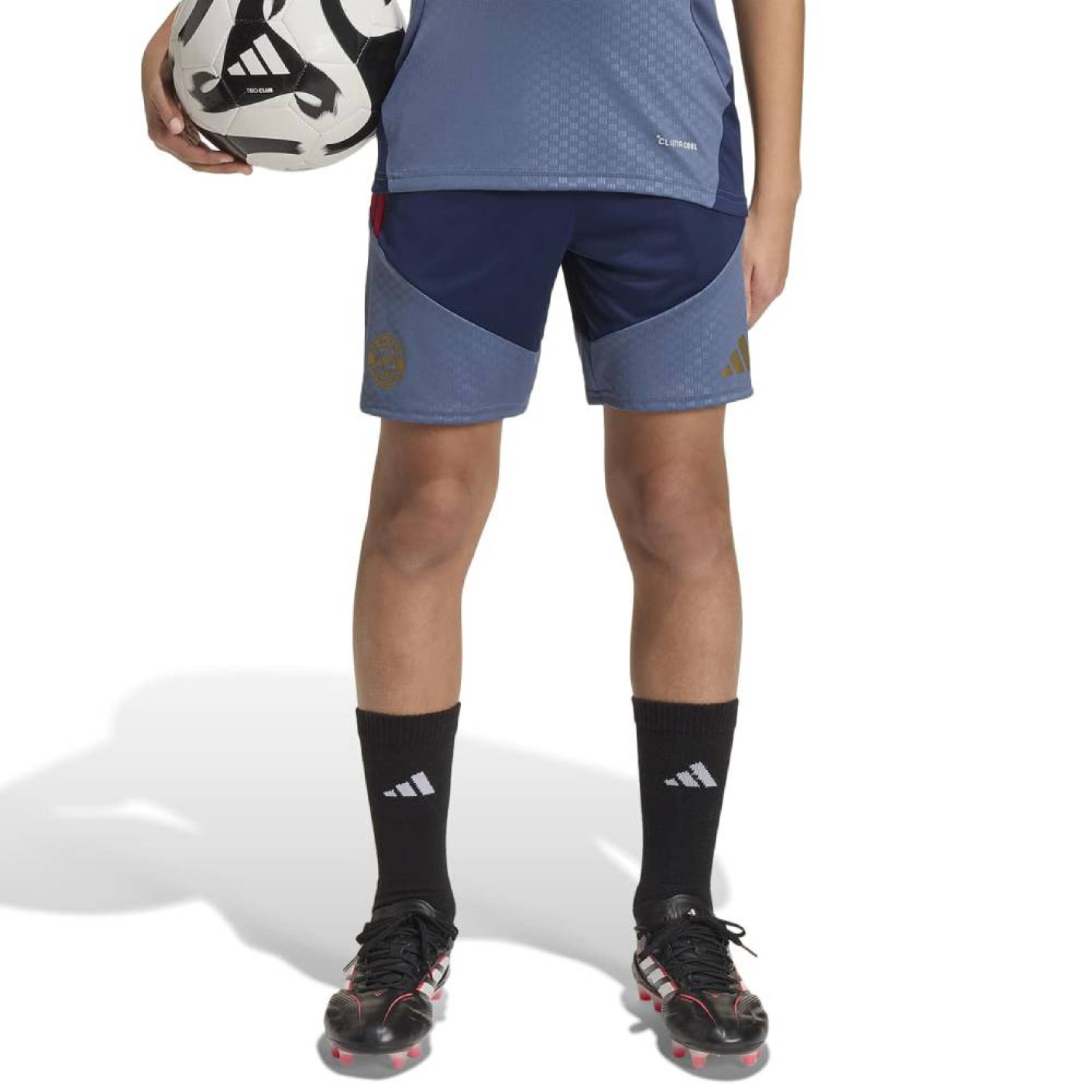 adidas Bayern Munich Training Short 2026-2027 Kids Dark Blue Red Gold