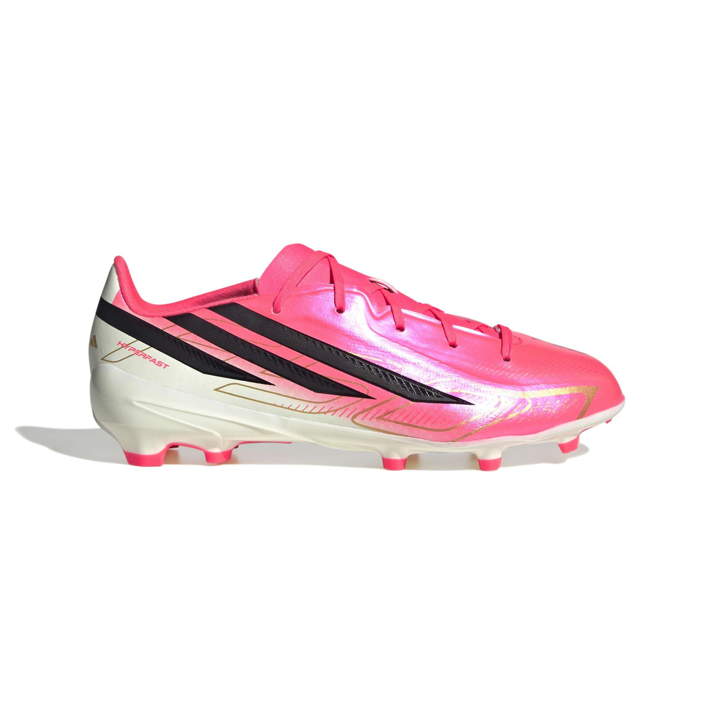 adidas F50 Hyperfast League Gras Football Boots (FG) Kids Hot Pink Black Gold White