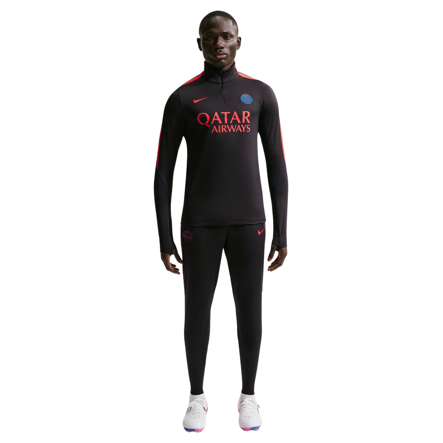 Nike Paris Saint-Germain Strike Trainingspak 1/4-Zip 2026-2027 Zwart Felrood Donkerblauw