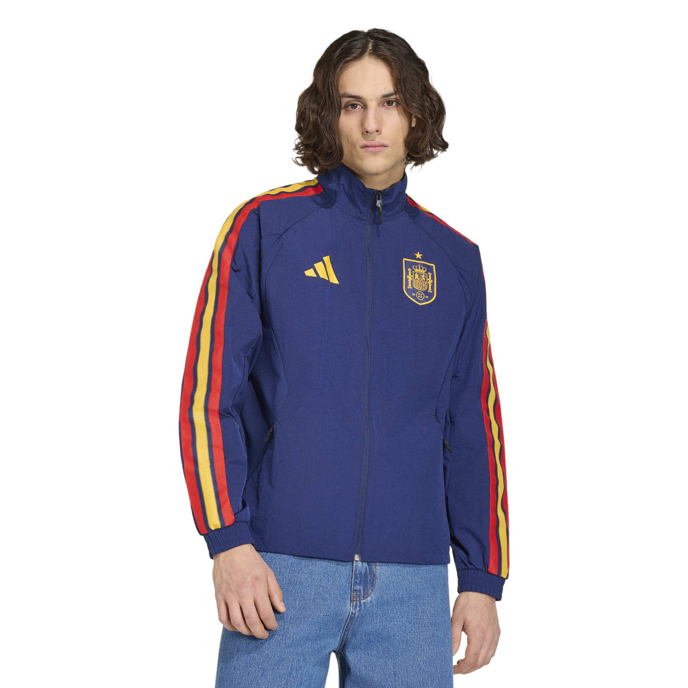 adidas Spain Anthem Training Jacket 2026-2028 Dark Blue Yellow Red