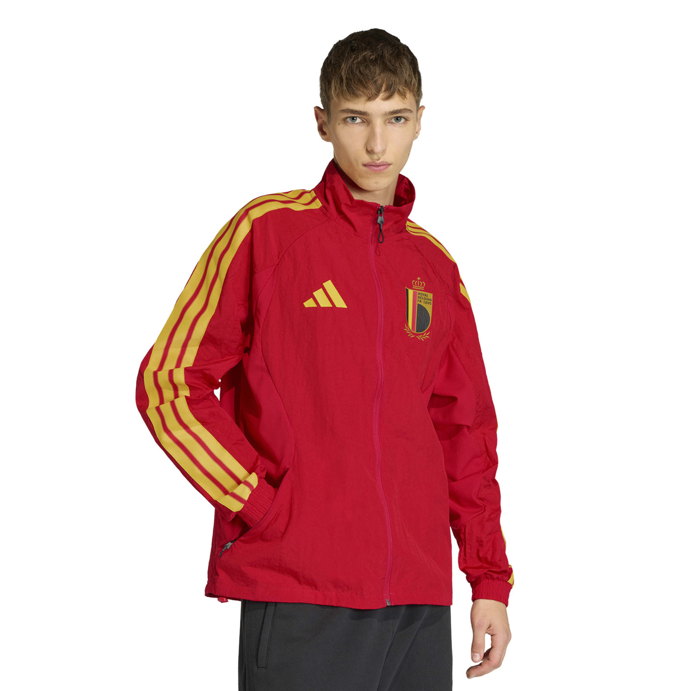 adidas België Anthem Trainingsjack 2026-2028 Rood Geel Zwart