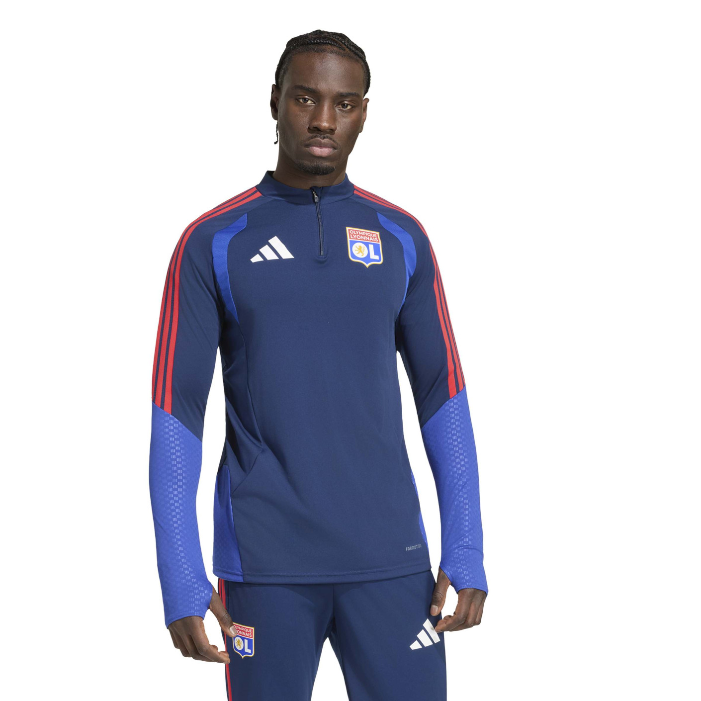 adidas Olympique Lyon Trainingstrui 1/4-Zip 2026-2027 Donkerblauw Blauw Rood