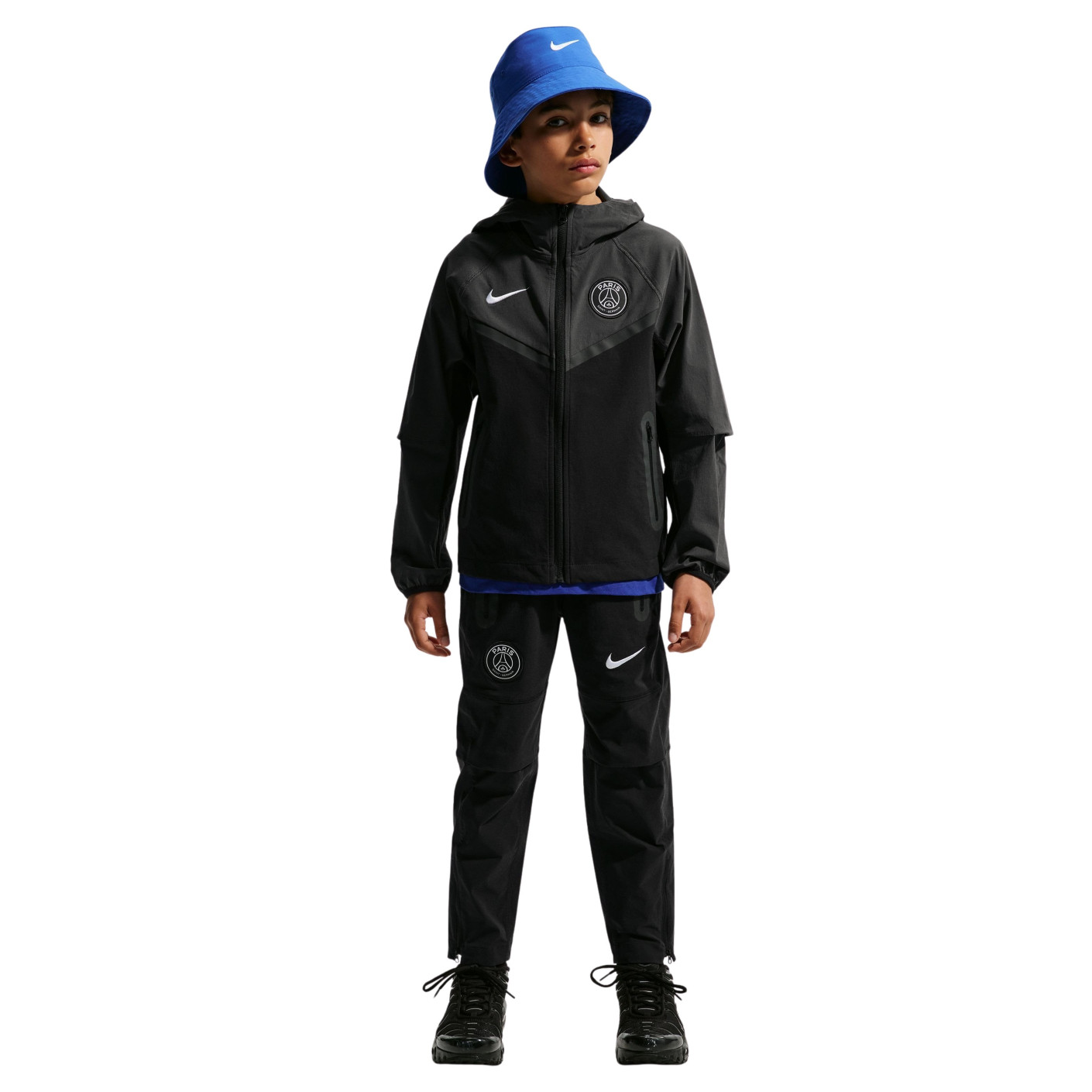 Nike Paris Saint-Germain Tech Woven Tracksuit 2026-2027 Kids Black Dark Grey White