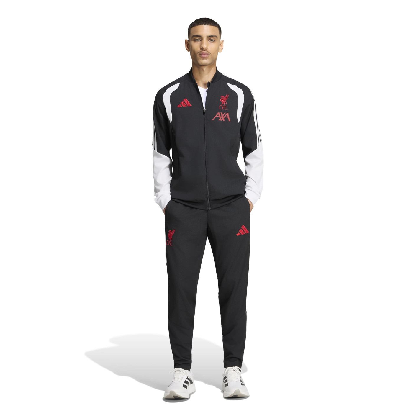 adidas Liverpool Presentation Tracksuit 2026-2027 Black Grey White Red