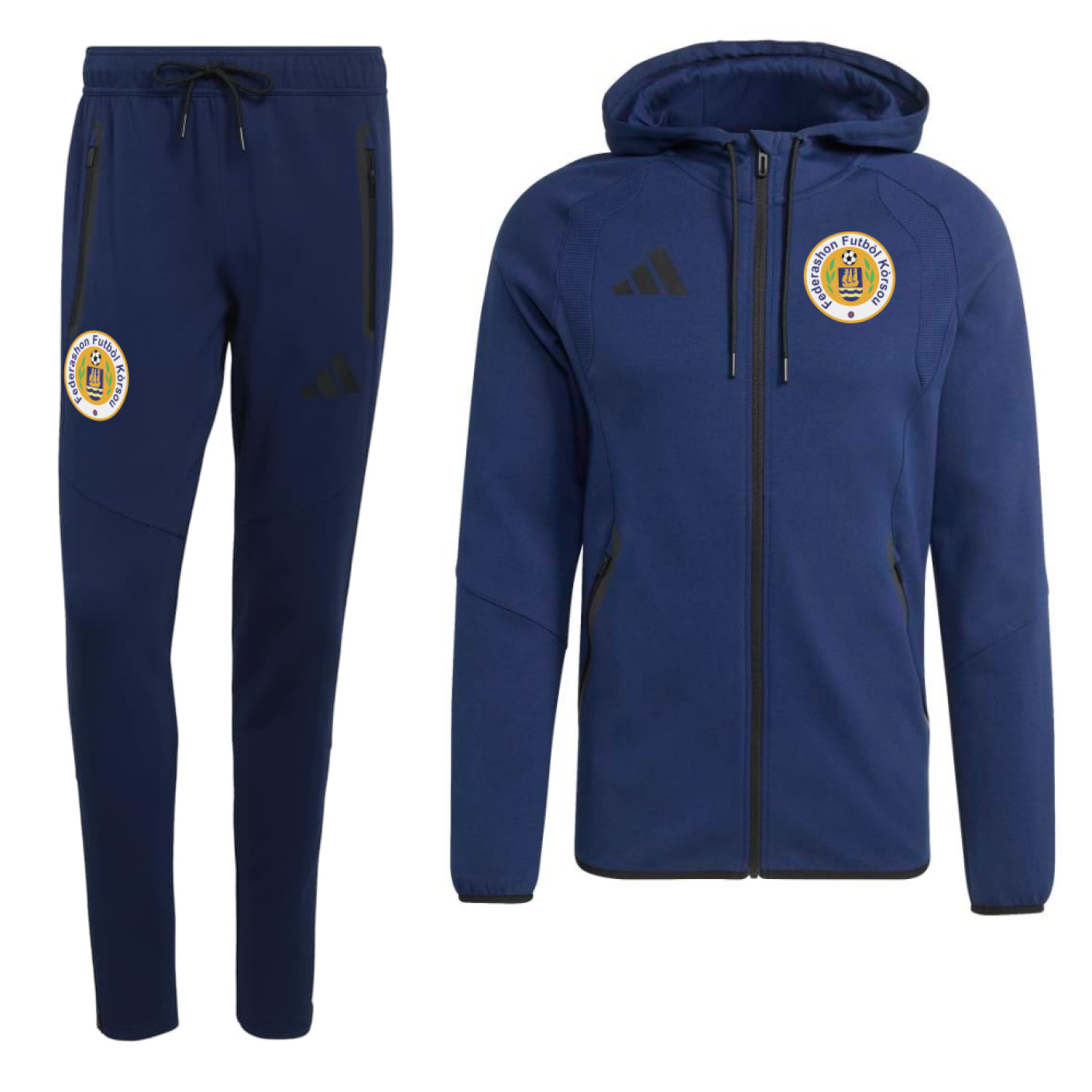 adidas FFK Curaçao Tiro Travel Joggingpak 2026-2028 Donkerblauw