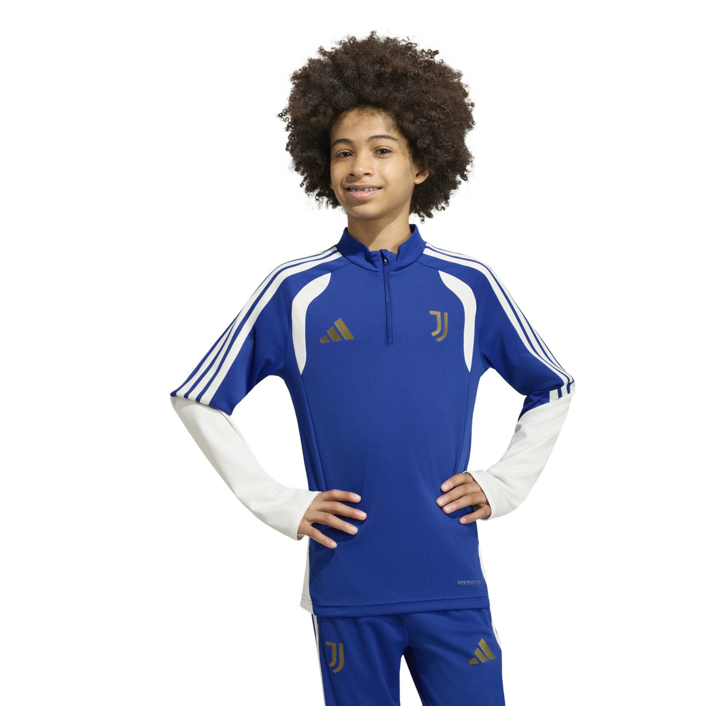 adidas Juventus Trainingstrui 1/4-Zip 2026-2027 Kids Blauw Wit Goud