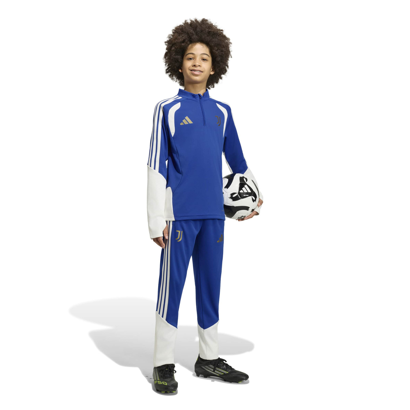 adidas Juventus Trainingspak 1/4-Zip 2026-2027 Kids Blauw Wit Goud