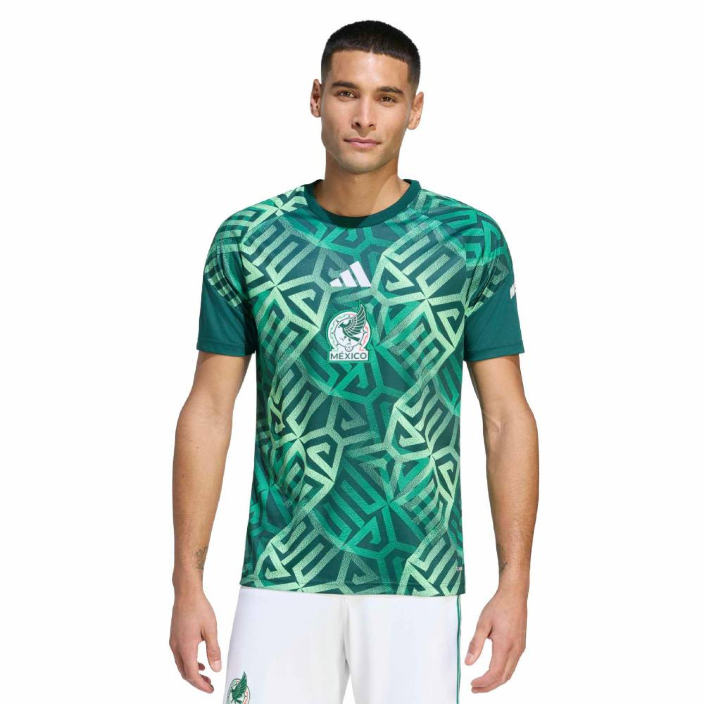 adidas Mexico Pre-Match Trainingsshirt 2026-2028 Donkergroen Groen Wit