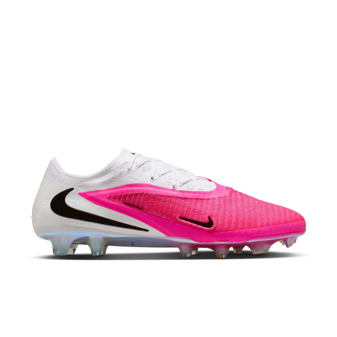 Nike Phantom 6 Low Elite Gras Voetbalschoenen (FG) Wit Felroze Zwart