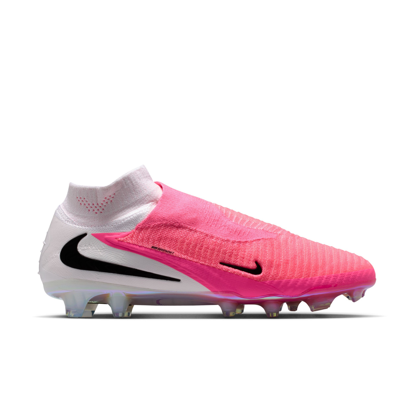 Nike Phantom 6 High Elite Gras Voetbalschoenen (FG) Wit Felroze Zwart