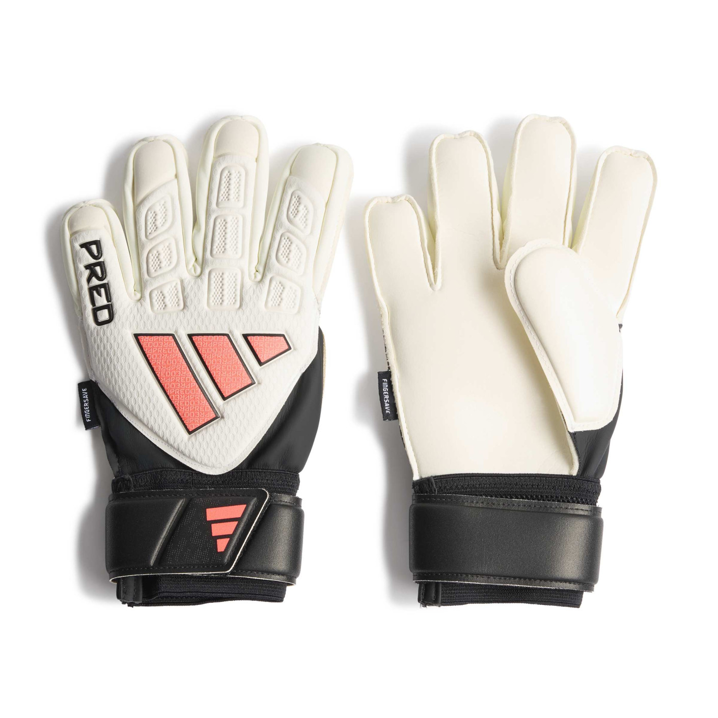 adidas Predator Match Fingersave Goalkeeper Gloves Kids White Black Pink