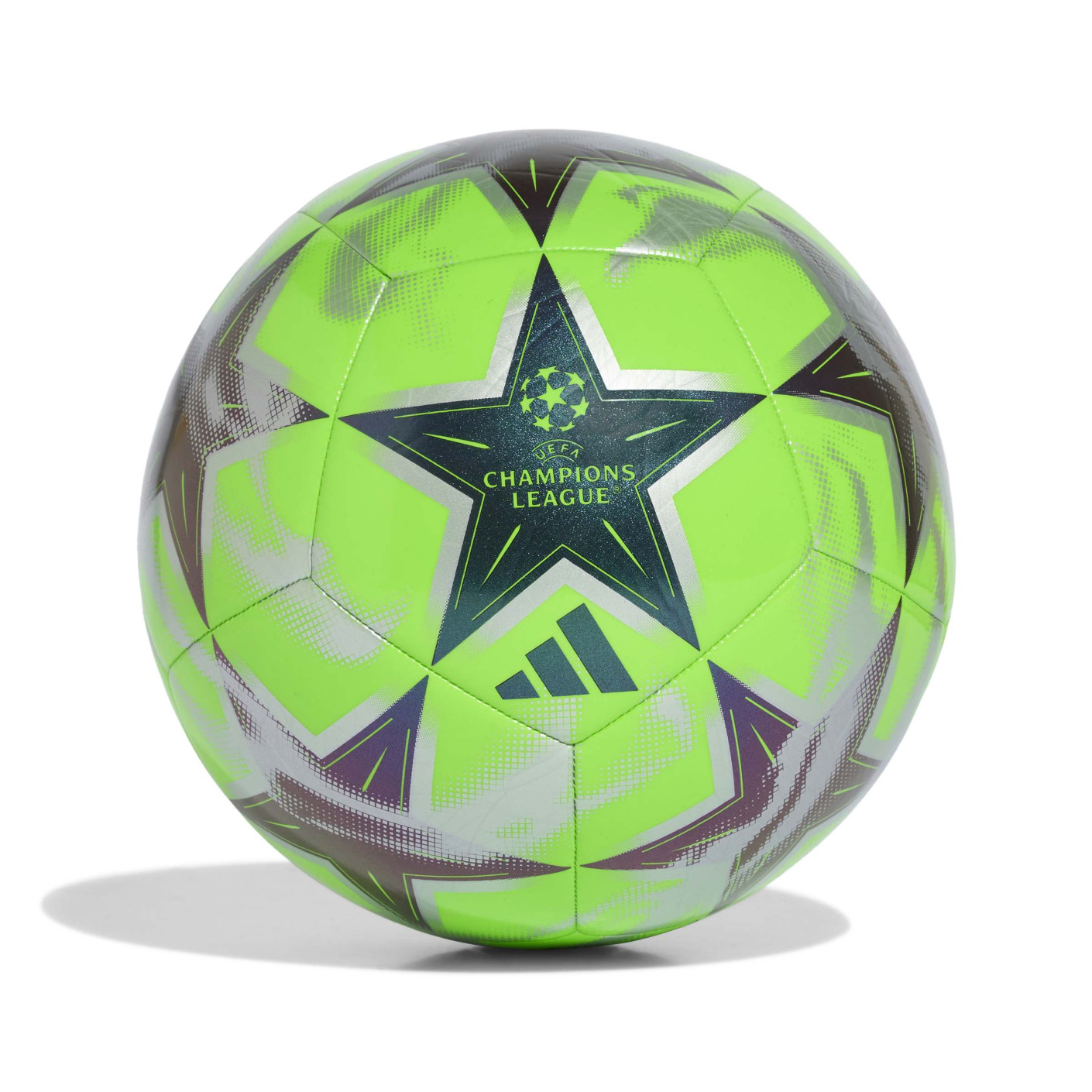 adidas UEFA Champions League Club Football Size 5 2026-2027 Silver Grey Black Bright Green