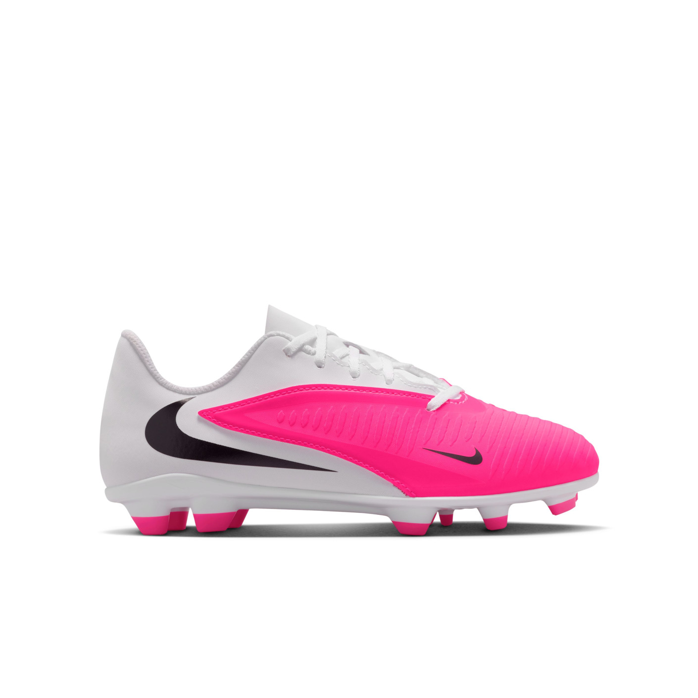 Nike Phantom 6 Low Club Gras / Kunstgras Voetbalschoenen (MG) Kids Wit Felroze Zwart