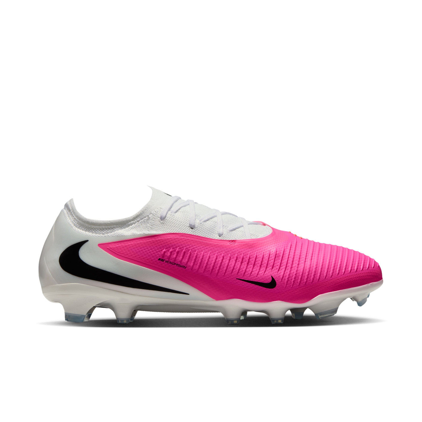 Nike Phantom 6 Low Pro Gras Voetbalschoenen (FG) Wit Felroze Zwart