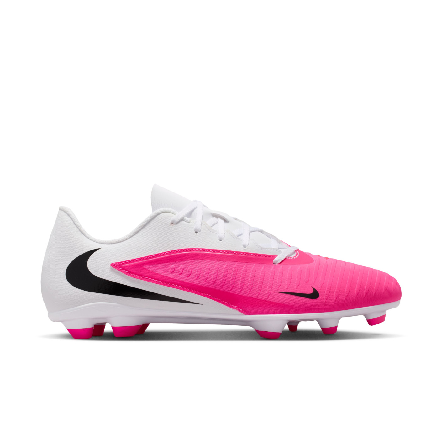 Nike Phantom 6 Low Club Gras / Kunstgras Voetbalschoenen (MG) Wit Felroze Zwart