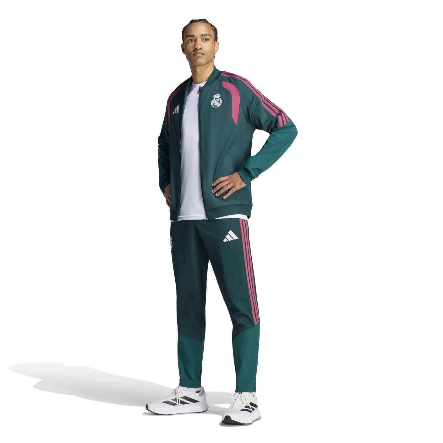 adidas Real Madrid Presentatie Trainingspak 2026-2027 Donkergroen Roze Wit