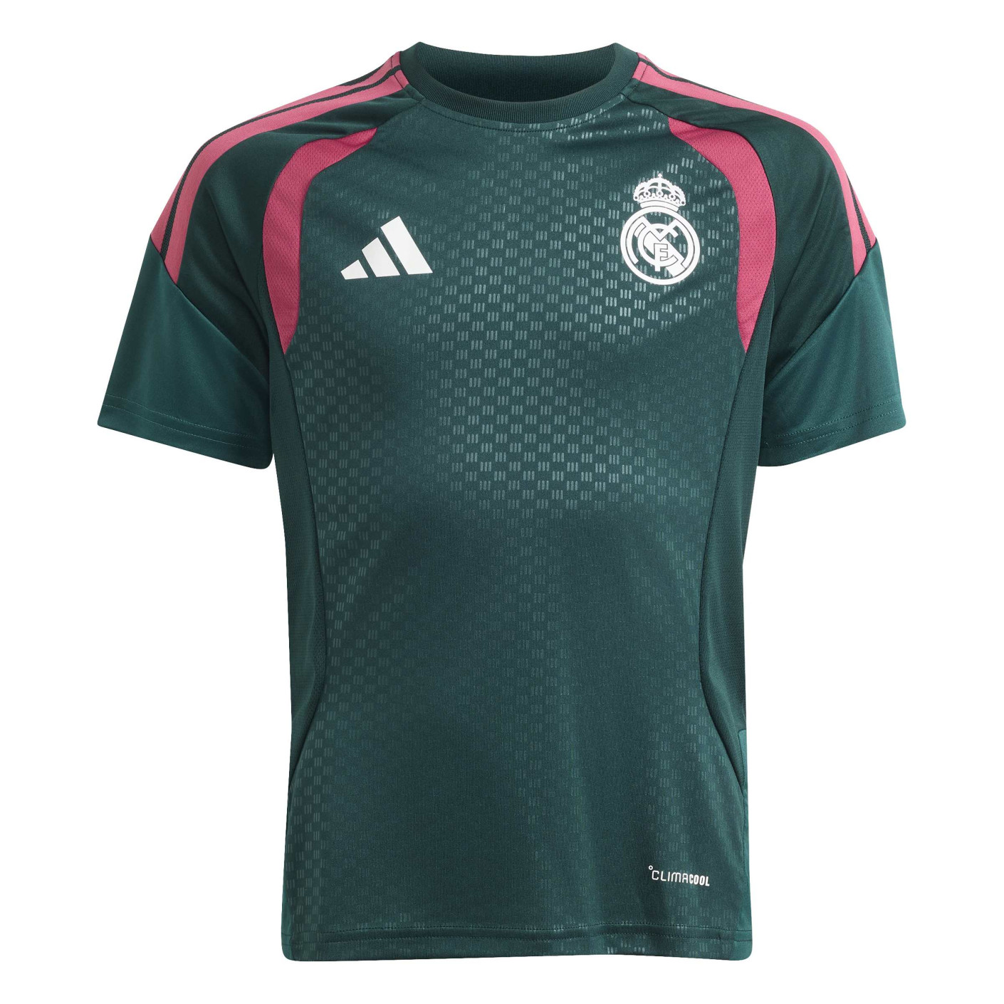 adidas Real Madrid Trainingsshirt 2026-2027 Kids Donkergroen Roze Wit