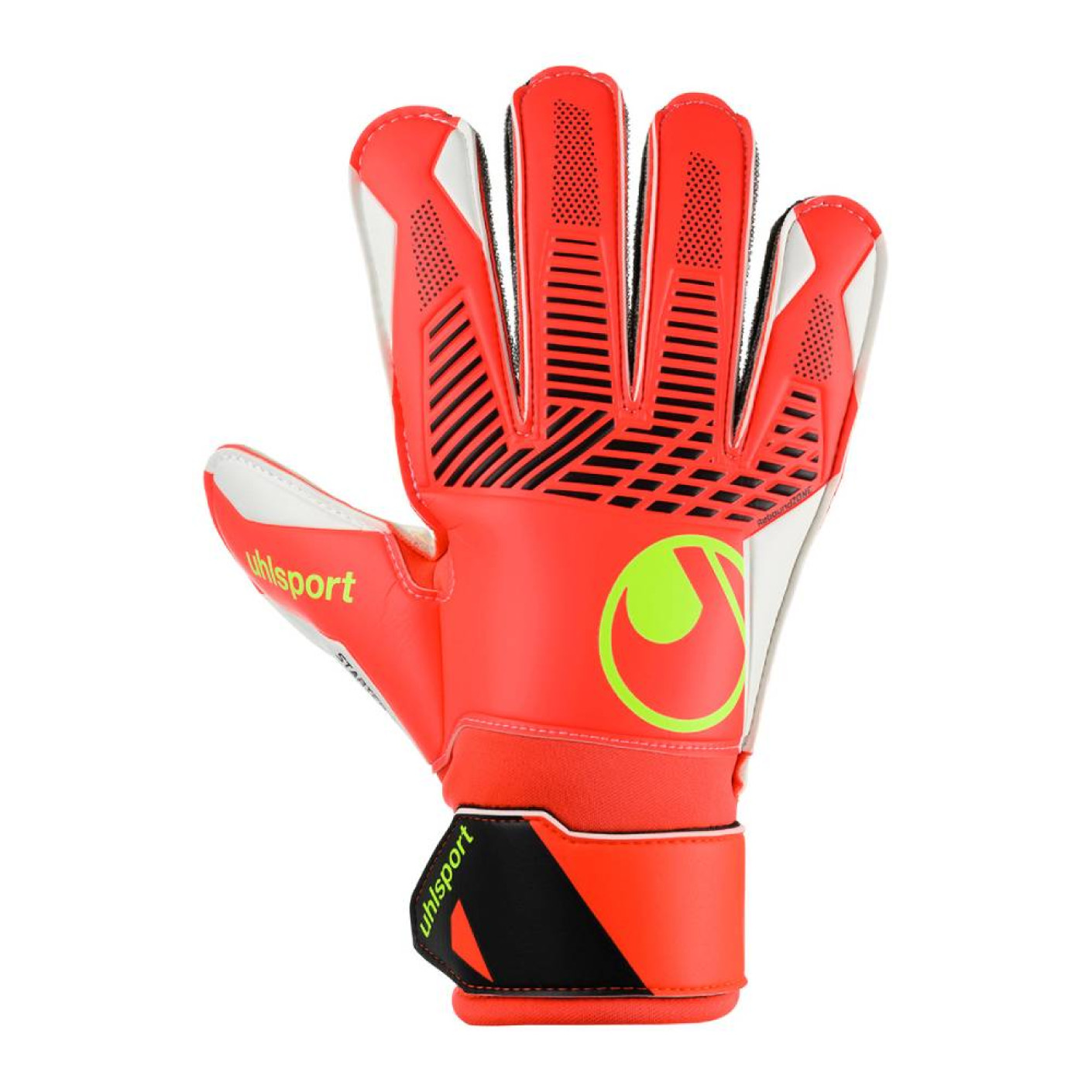 Uhlsport FM Starter Soft Goalkeeper Gloves Bright Red Black Bright Yellow