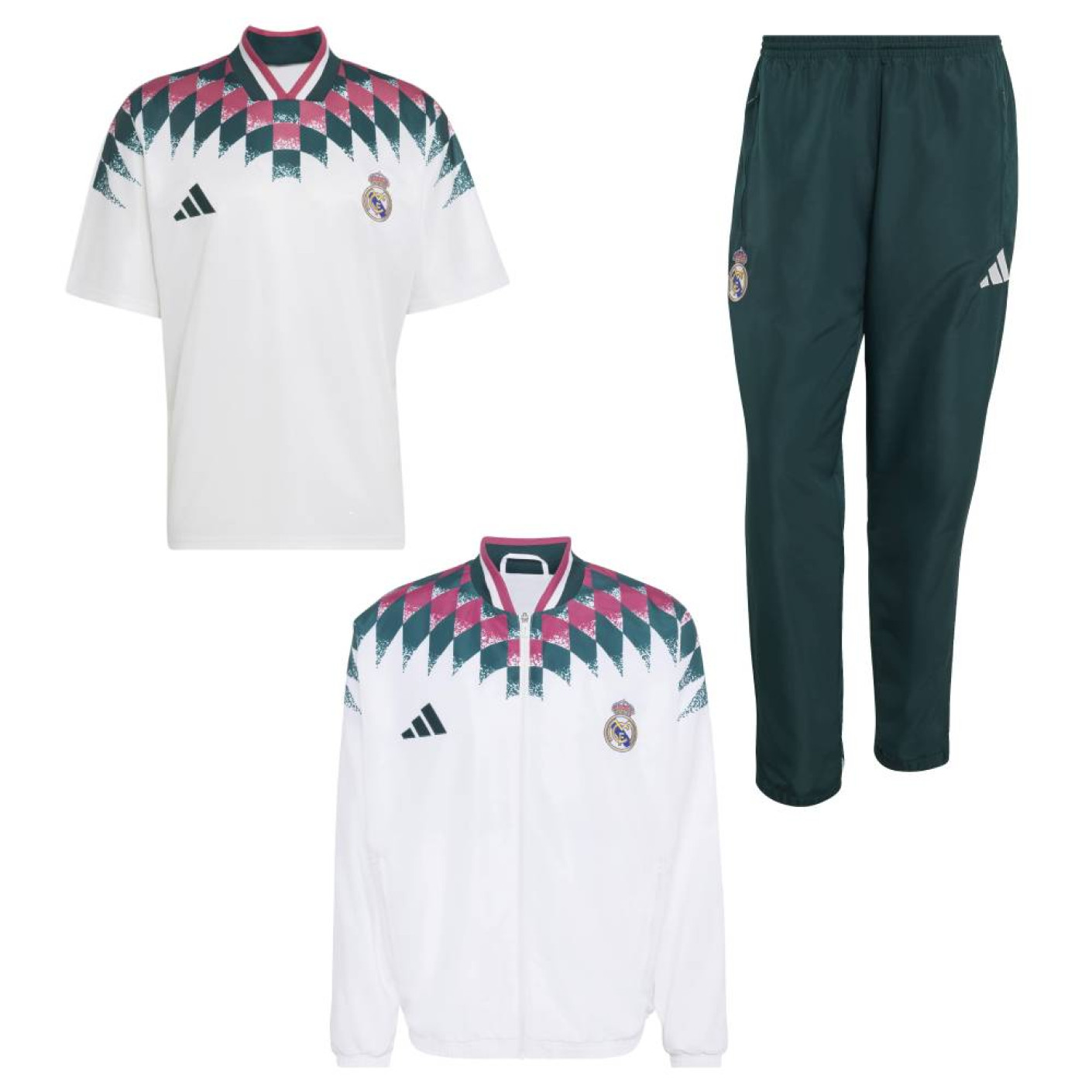 adidas Real Madrid Stadium Full Set 2026-2027 Wit Donkergroen Zwart