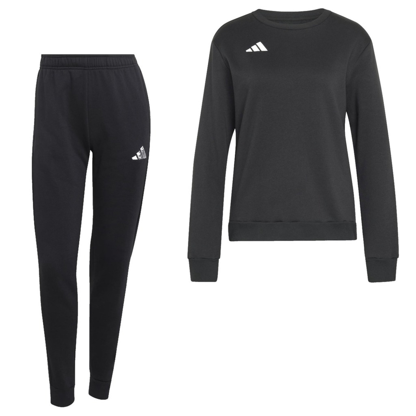 adidas Entrada 26 Crew Sweater Women's Jogging Suit Black White