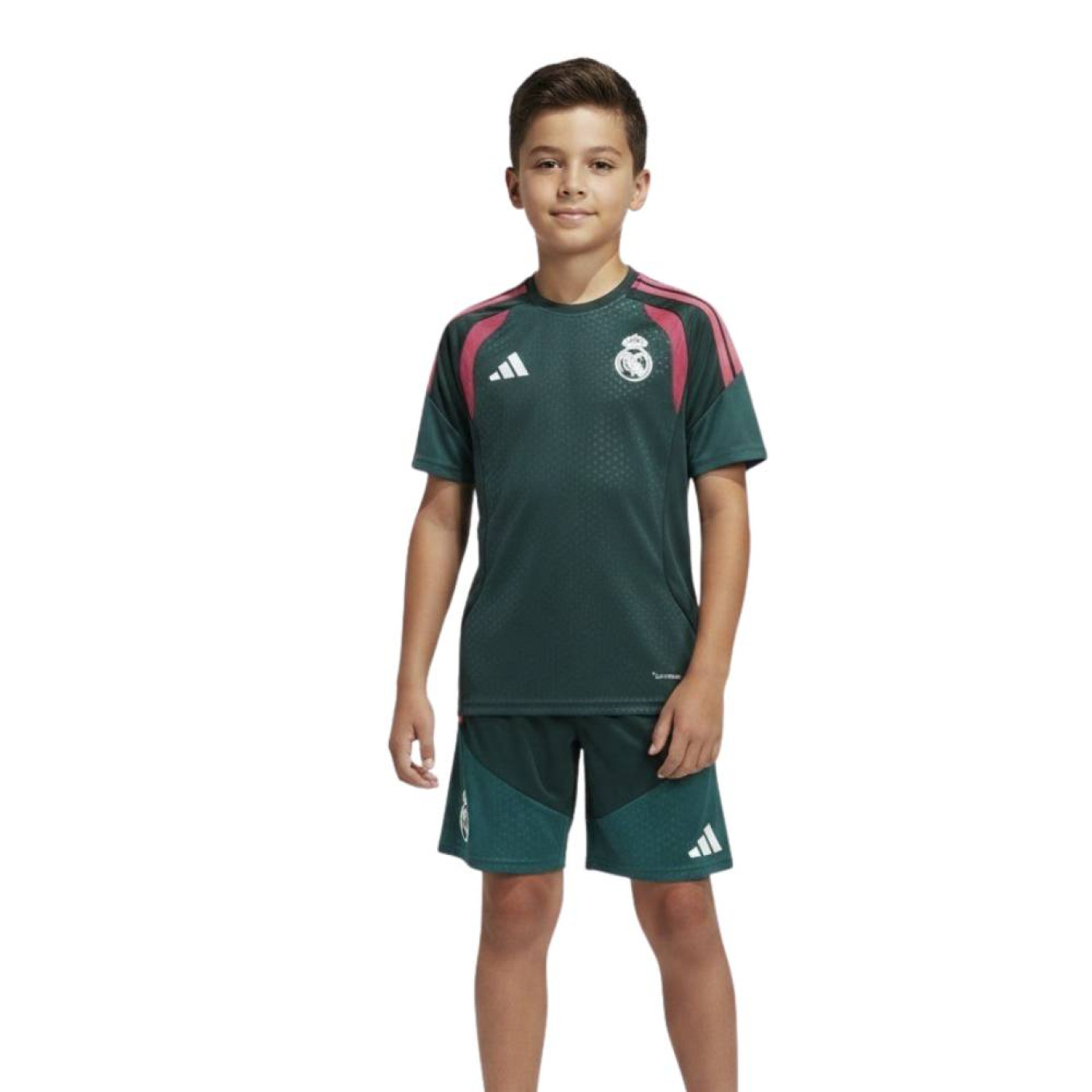 adidas Real Madrid Trainingsset 2026-2027 Kids Donkergroen Roze Wit