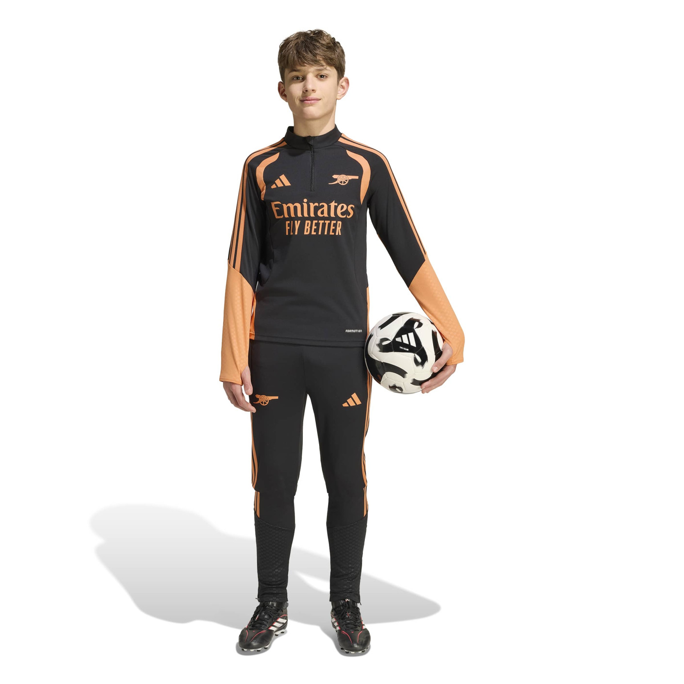 adidas Arsenal Tracksuit 1/4-Zip 2026-2027 Kids Black Orange