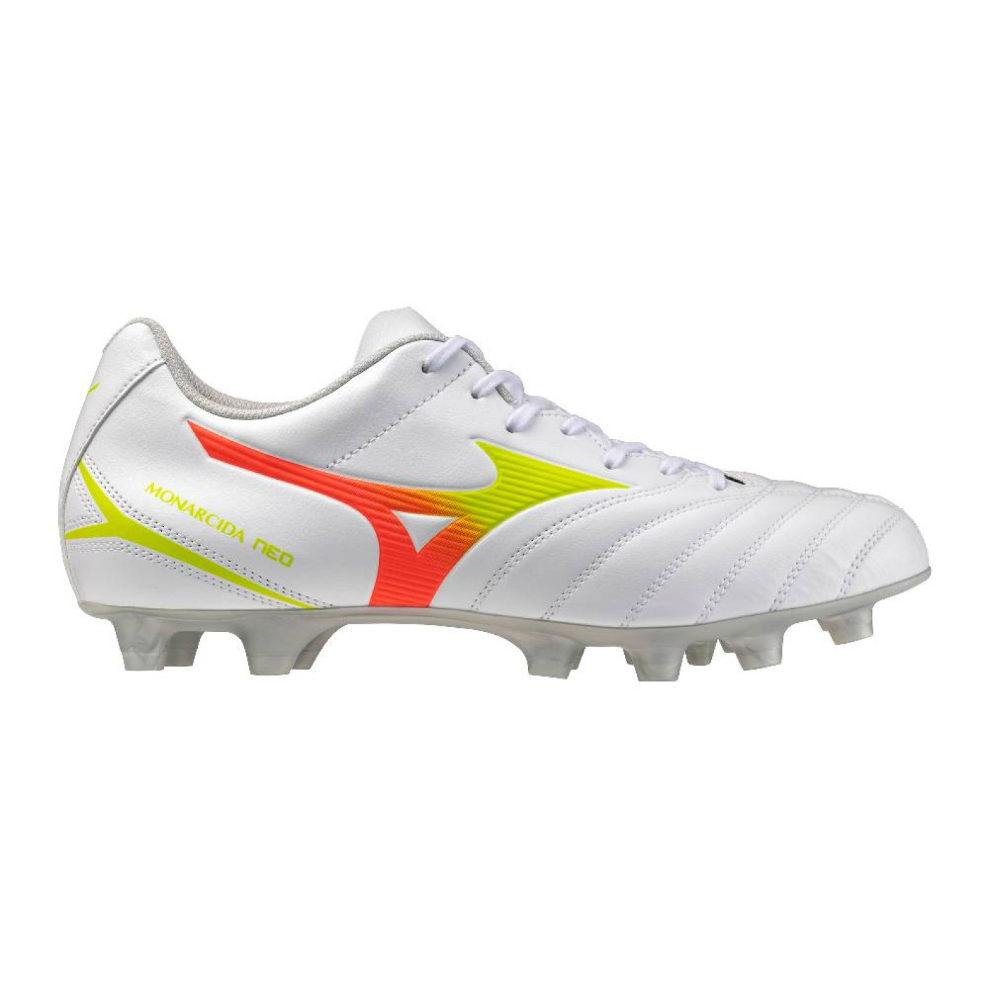 Mizuno Monarcida Neo III Select Gras Football Boots (FG) White Lime Orange