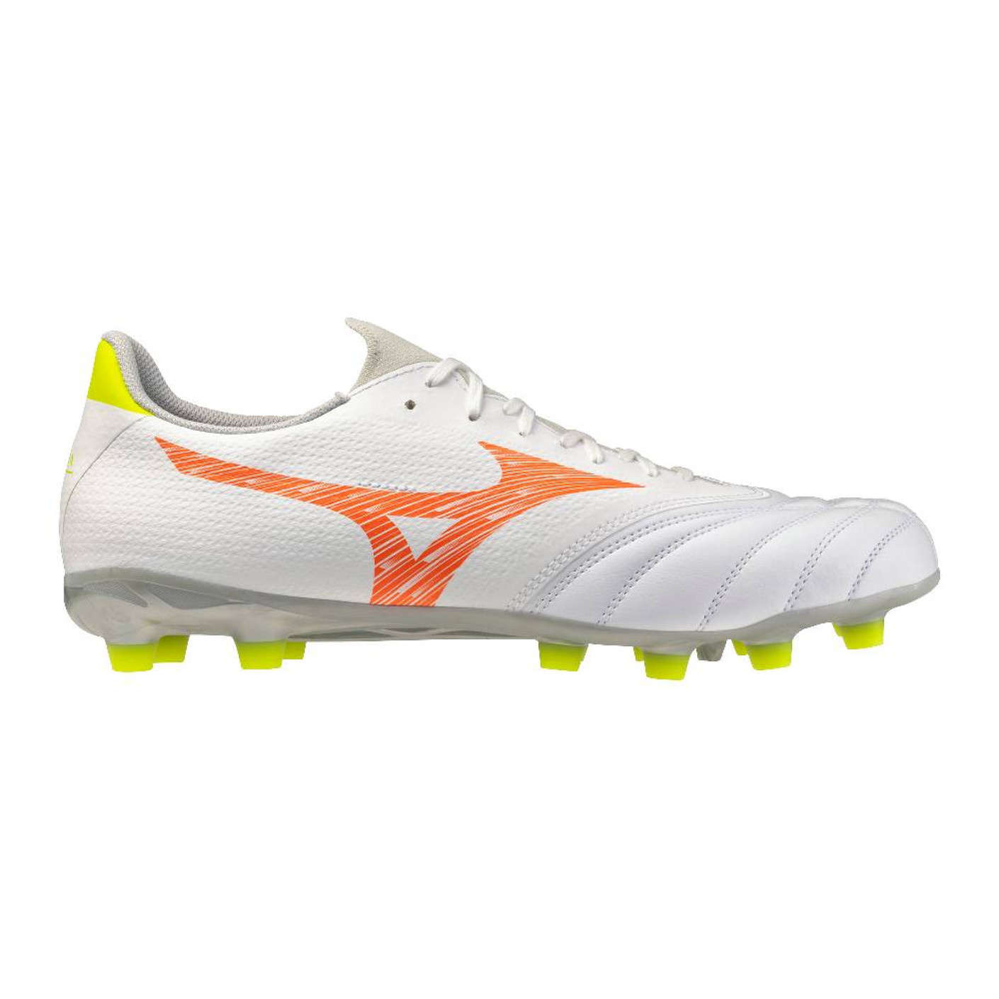 Mizuno Morelia Neo V Beta Select Gras Voetbalschoenen (FG) Wit Oranje Limoen