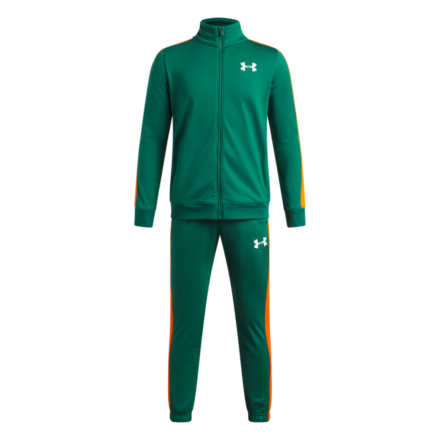 Under Armour Rival Knit Trainingspak Full-Zip Kids Donkergroen Zwart