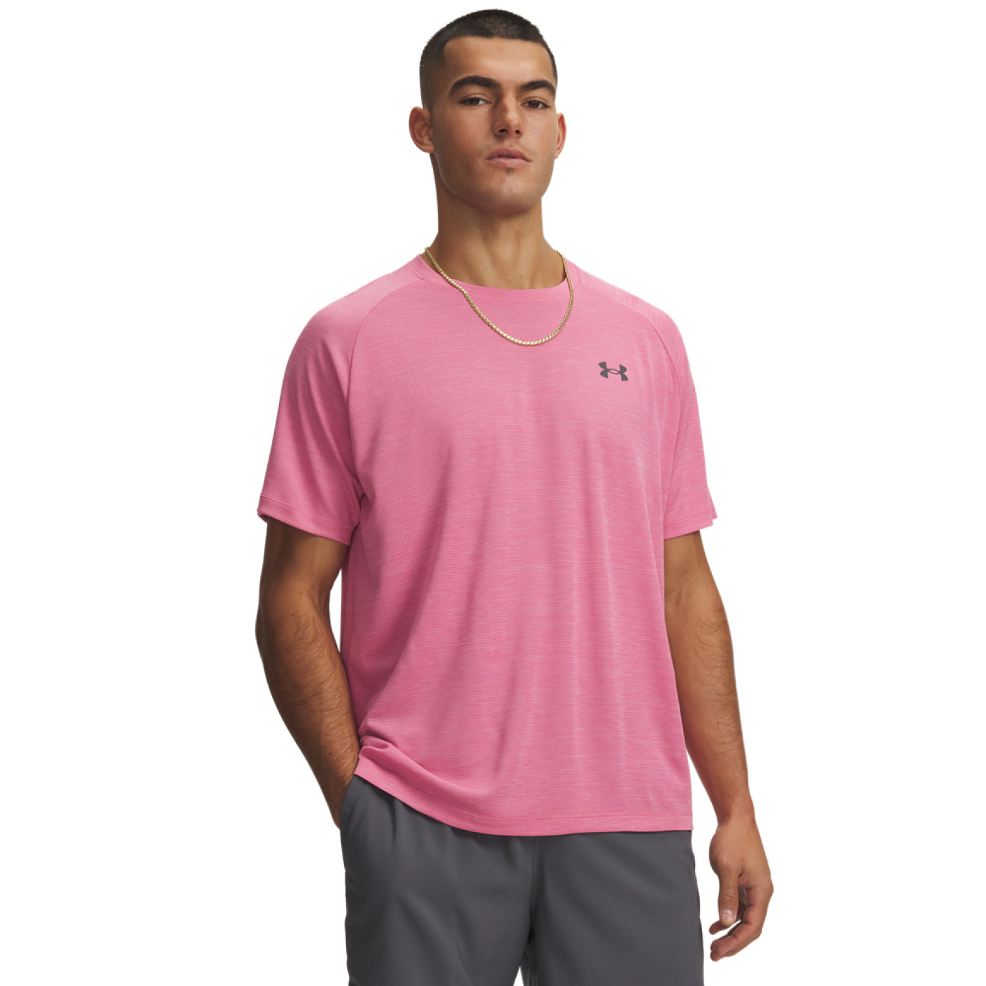Under Armour Tech Textured Training Shirt Pink Black