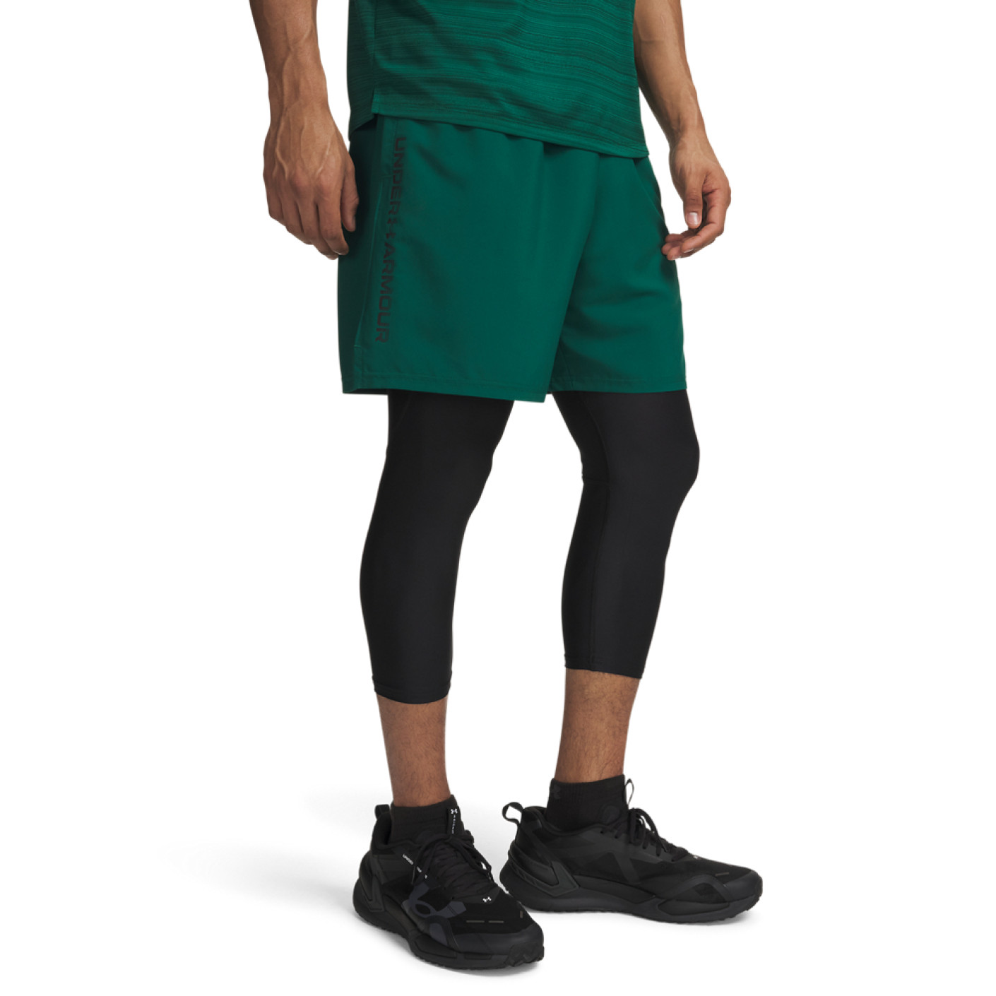 Under Armour Tech Woven Wordmark Training Short Dark Green Black