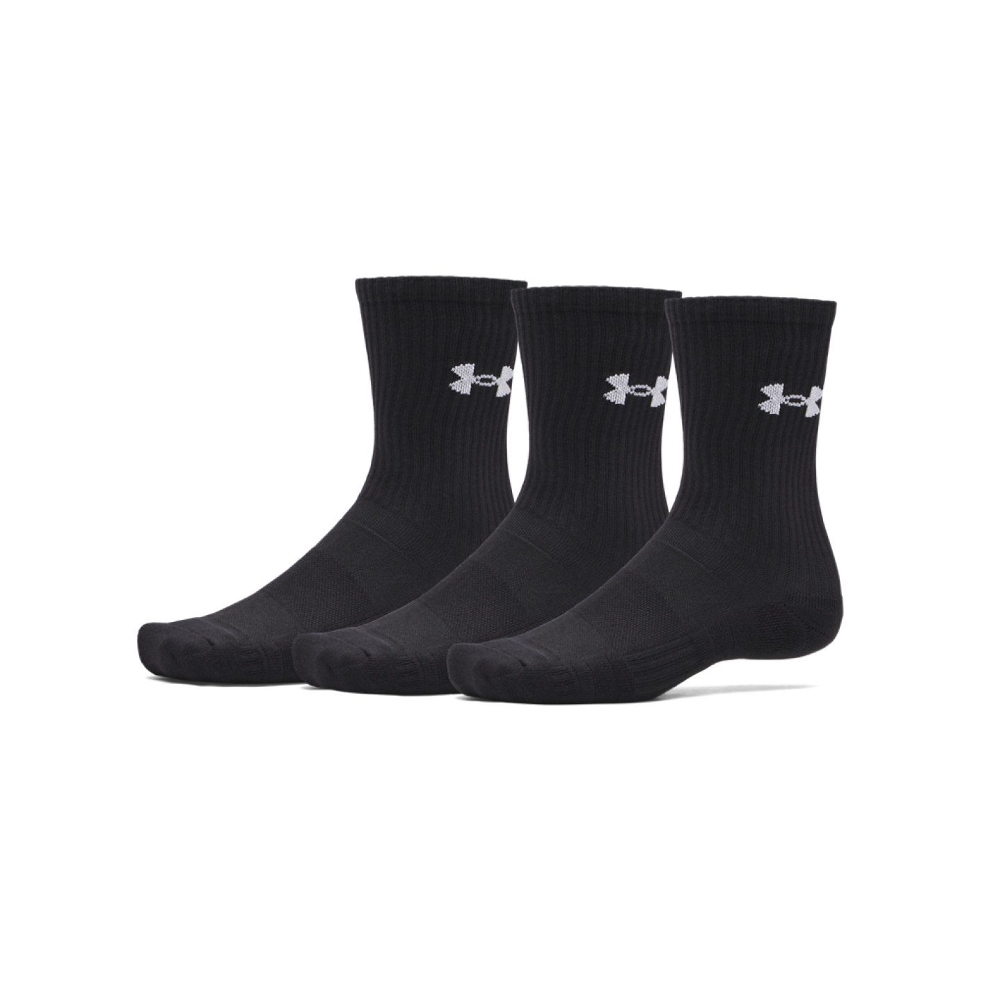 Under Armour Performance Cotton Crew Sokken 3-Pack Zwart Wit