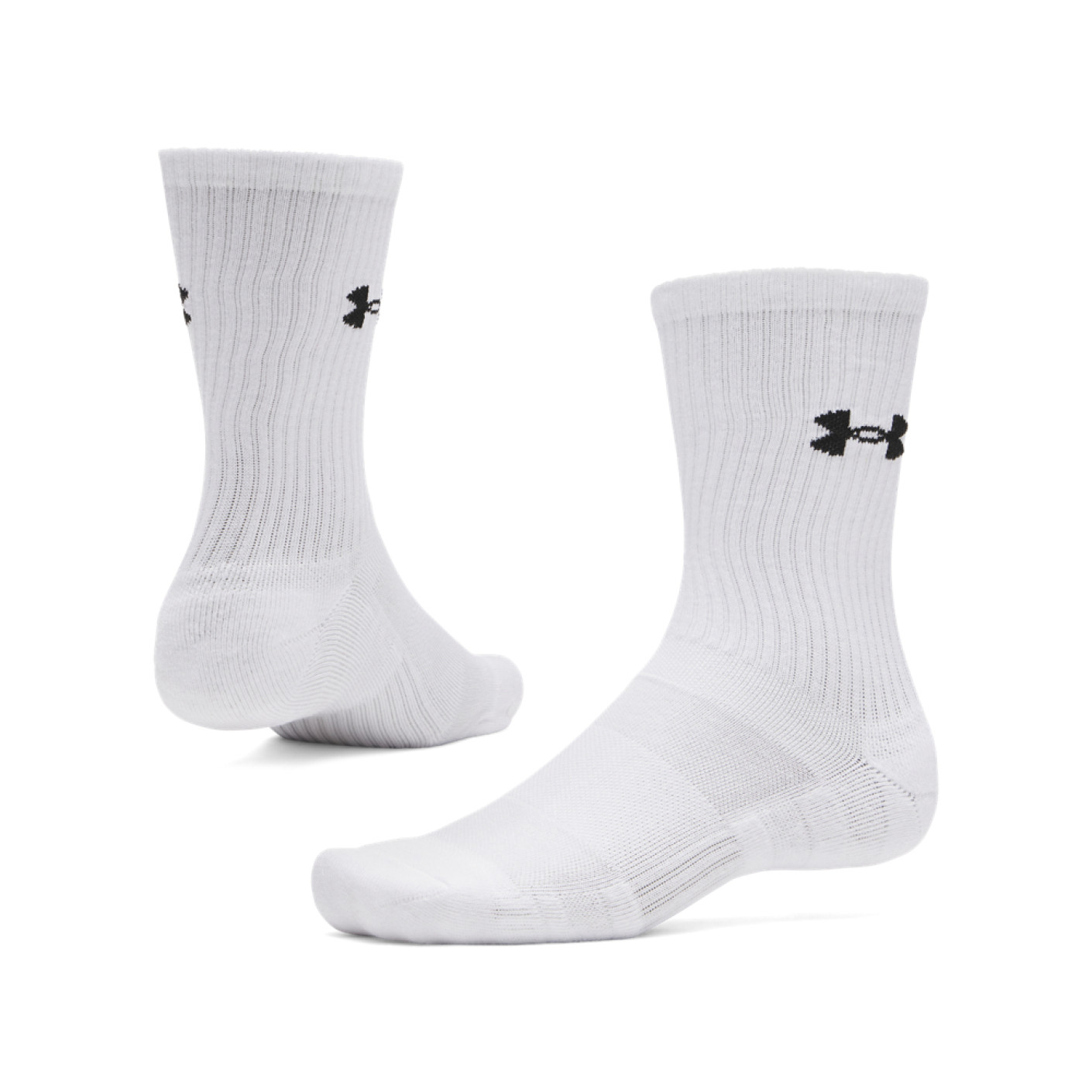 Under Armour Performance Cotton Crew Socks 3-Pack White Black