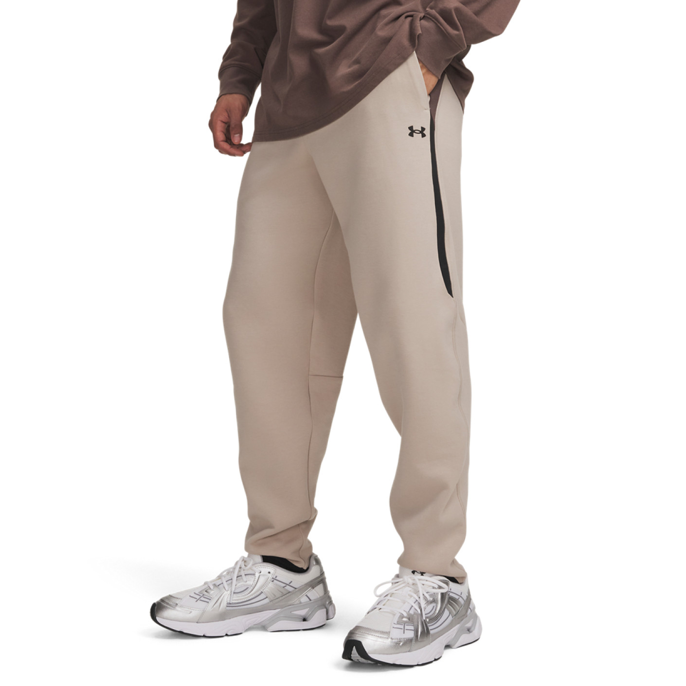 Under Armour Unstoppable Fleece Sweat Pants Beige Brown Black