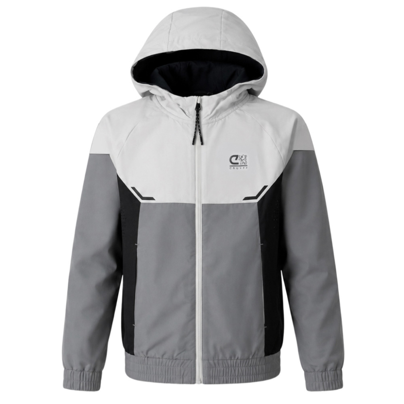Cruyff Elite 2.0 Hooded Training Jacket Kids Grey Light Grey Black
