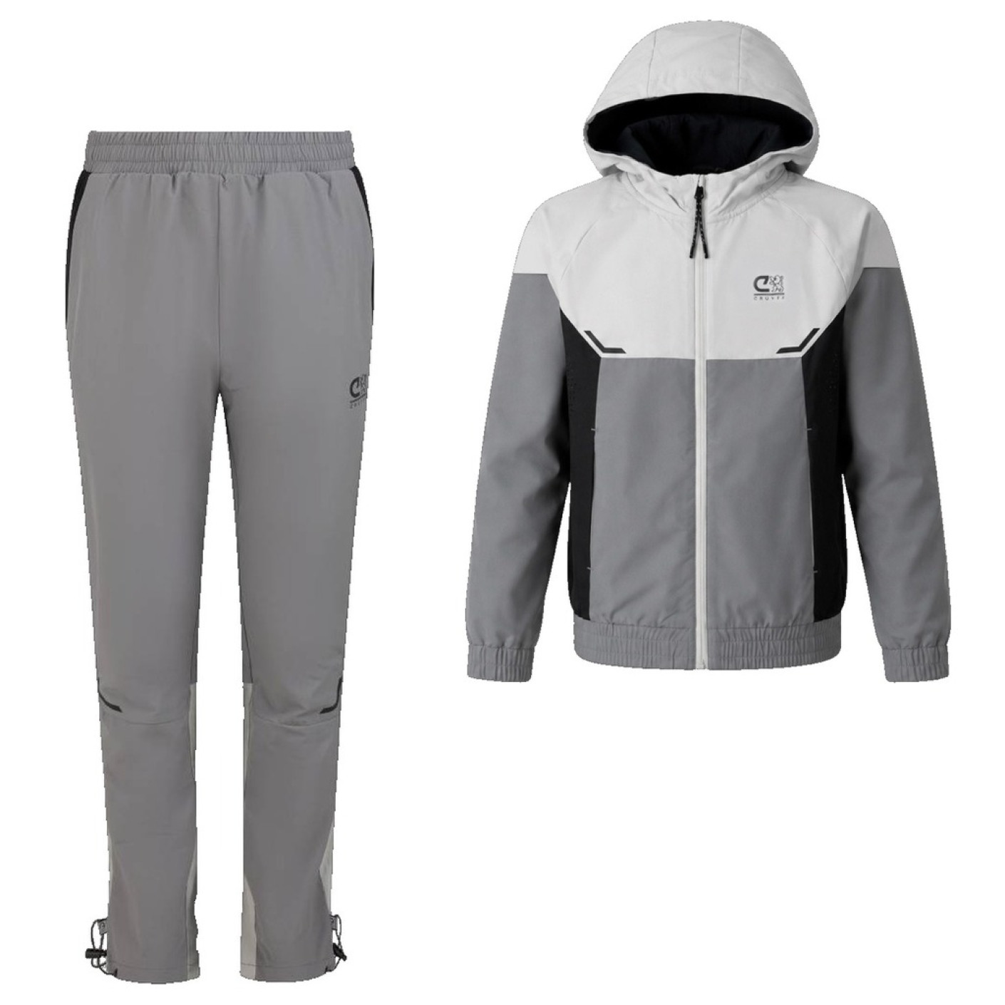 Cruyff Elite 2.0 Trainingspak Kids Grijs Lichtgrijs Zwart