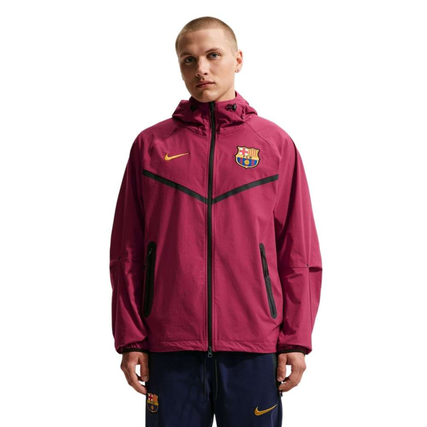 Nike FC Barcelona Tech Woven Windrunner Jack 2026-2027 Rood Geel Zwart