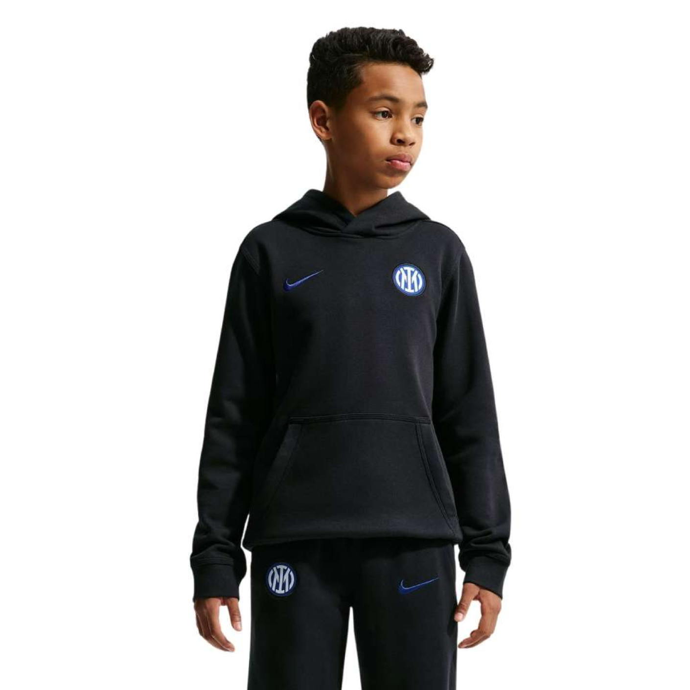 Nike Inter Milan Club Sportswear Hoodie 2026-2027 Kids Zwart Donkerblauw