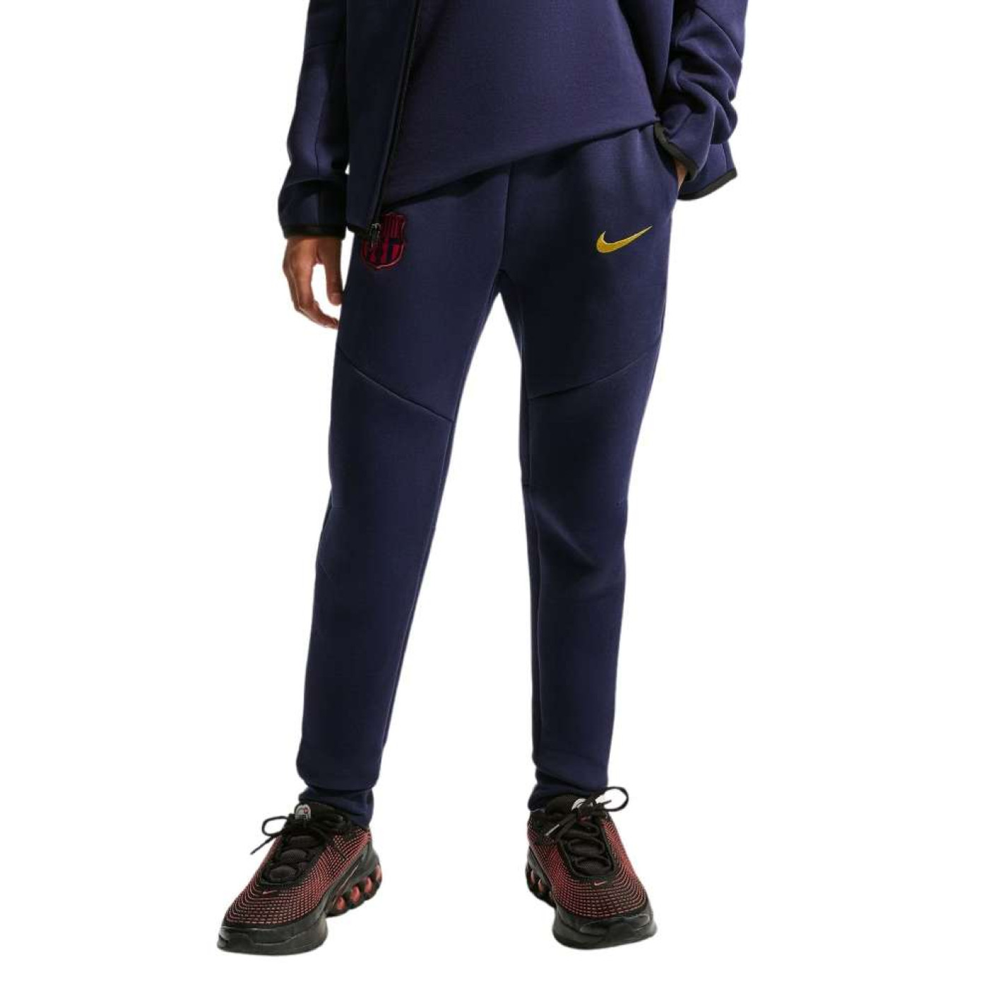 Nike FC Barcelona Tech Fleece Sweat Pants 2026-2027 Kids Dark Blue Black Yellow Red