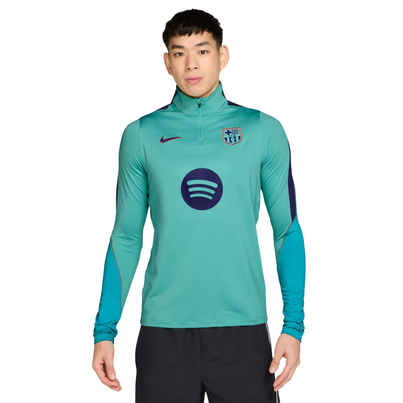 Nike FC Barcelona Strike Training Sweater 1/4-Zip 2026-2027 Light Turquoise Dark Blue Red