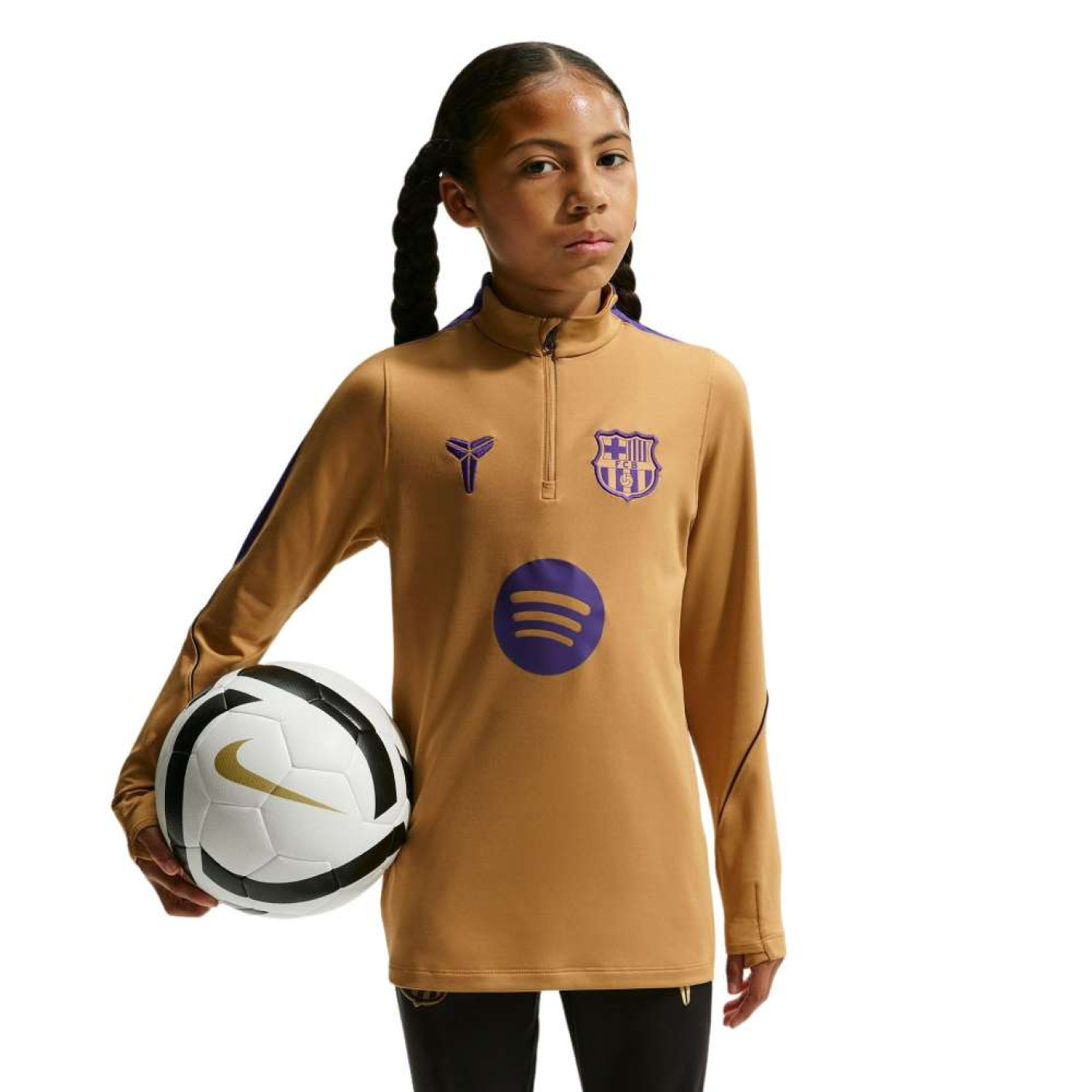 Nike FC Barcelona Strike Training sweater 1/4-Zip 2026-2027 Kids Gold Purple