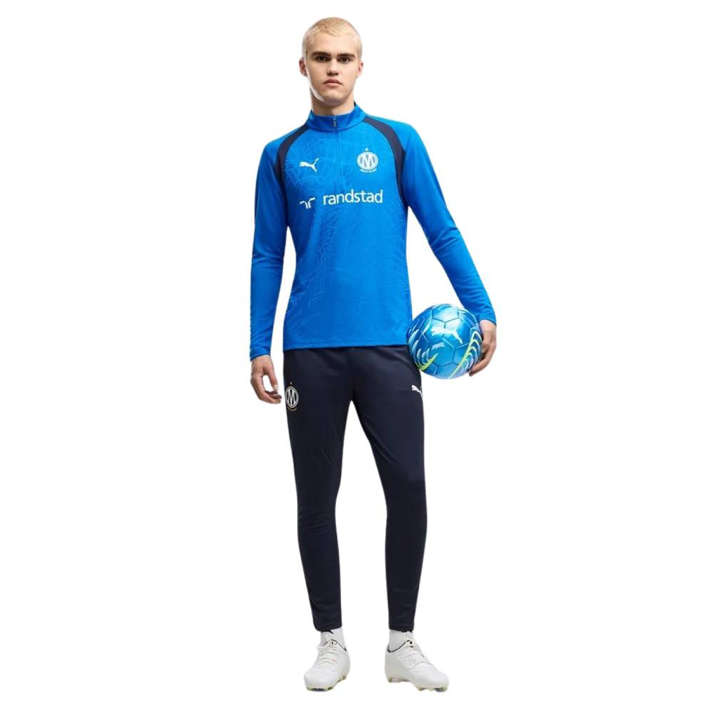 PUMA Olympique Marseille Trainingspak 1/4-Zip 2026-2027 Blauw Donkerblauw Wit
