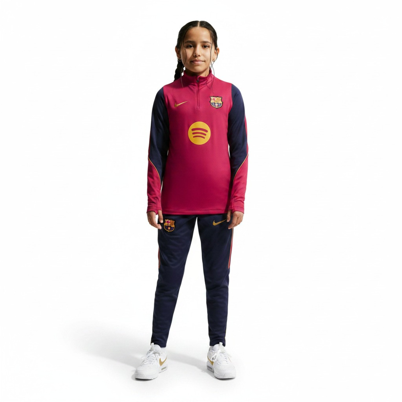Nike FC Barcelona Strike Tracksuit 1/4-Zip 2026-2027 Kids Red Dark Blue Yellow