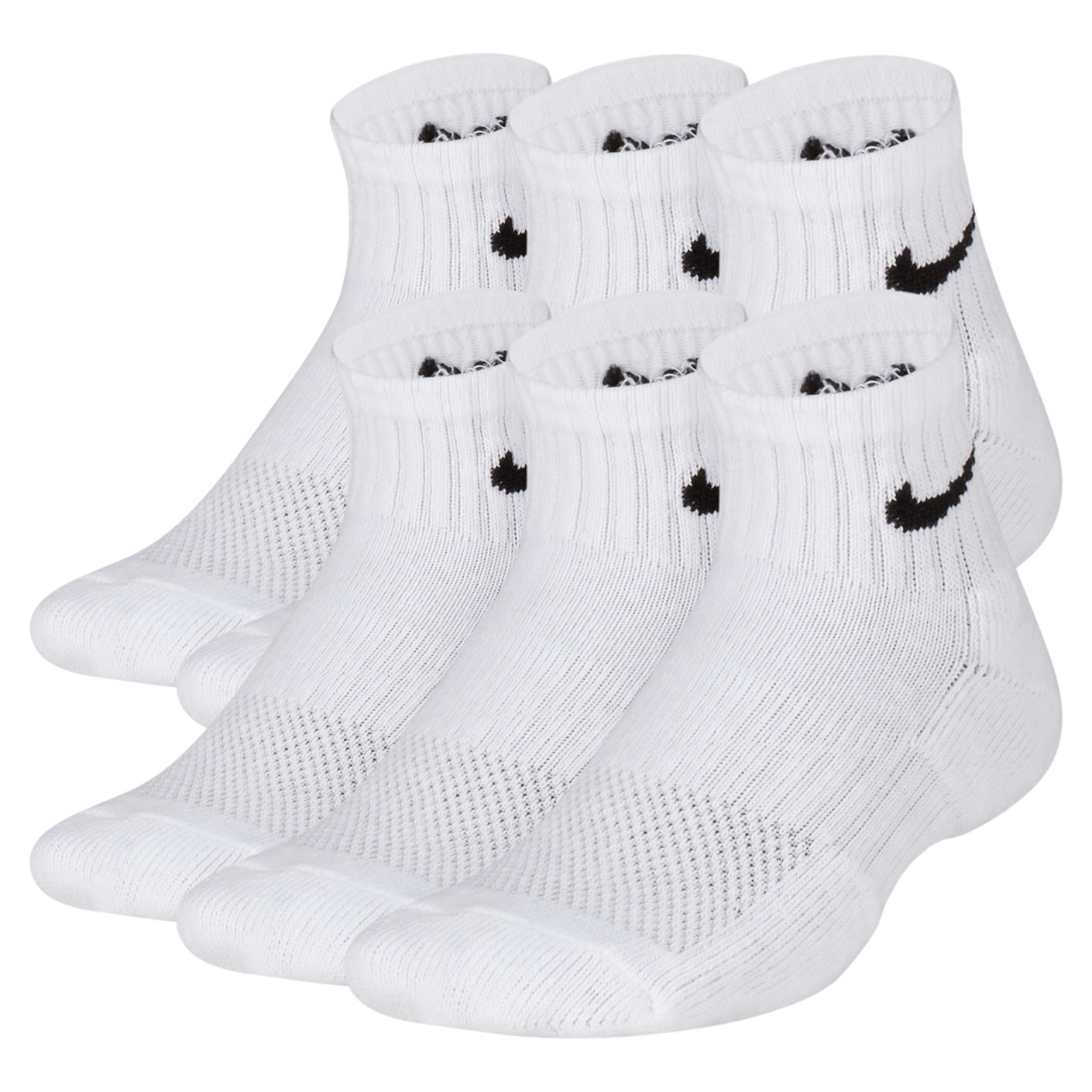 Nike Everyday Socks Mid-Calf 6-Pack Kids White Black