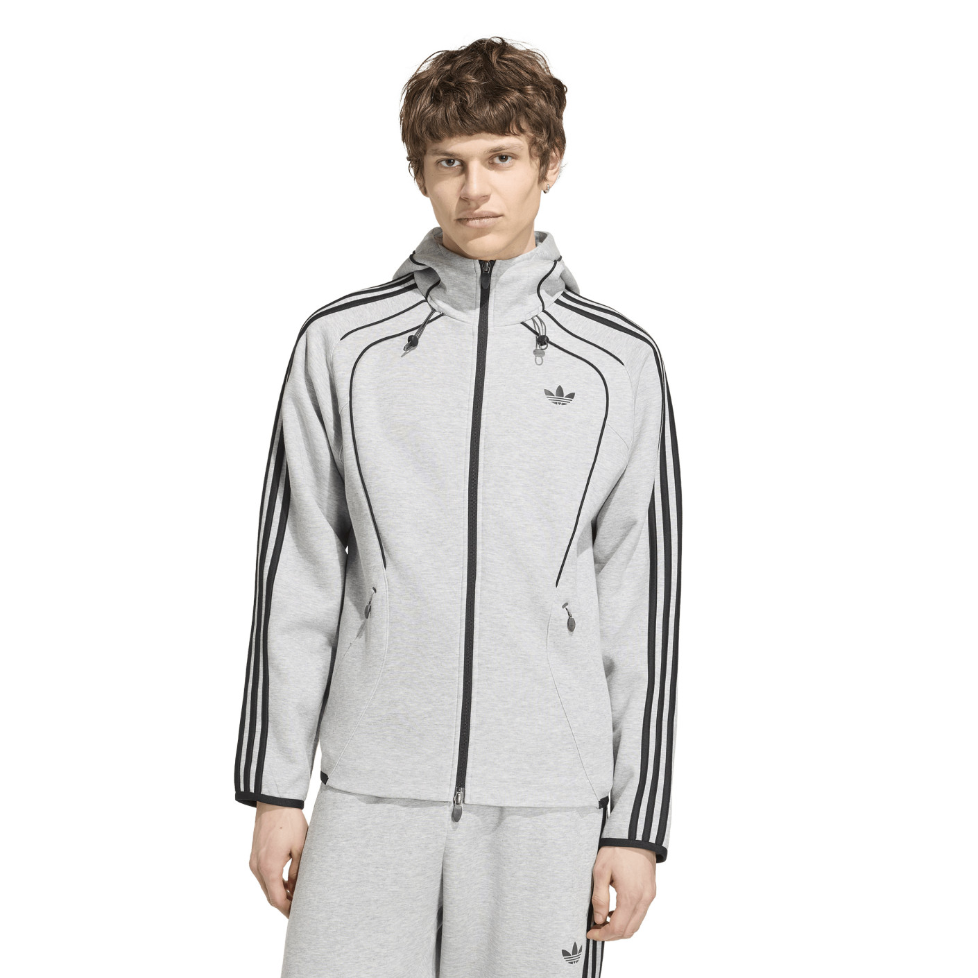 adidas Spacer Trainingsjack Hooded Grijs Zwart