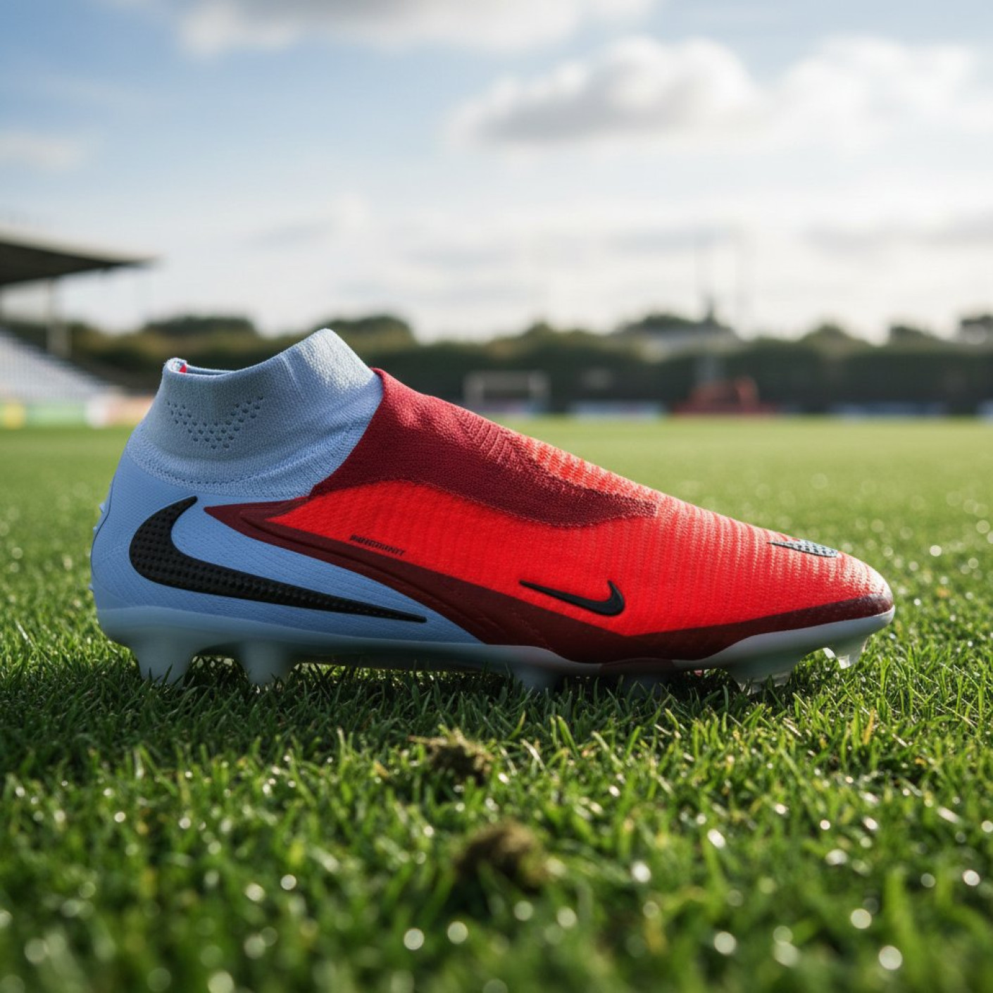 Nike Phantom 6 High Elite Grass Football Boots (FG) Light Blue