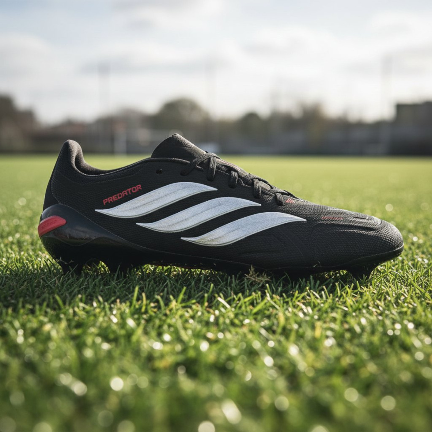 adidas Predator League Gras Football Boots (FG) Black White Red