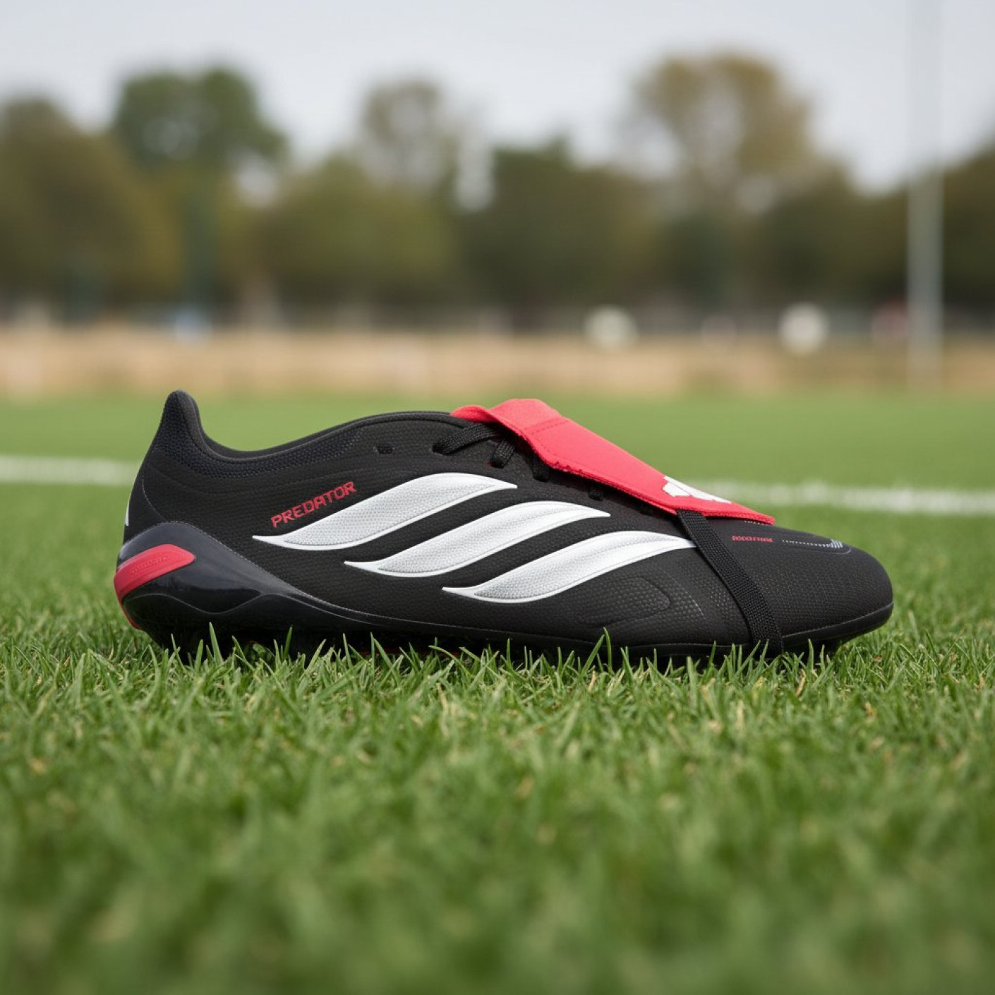 adidas Predator League FT Gras Football Boots (FG) Black White Red